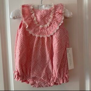 Rachel Zoe Pink Lace Baby Garment